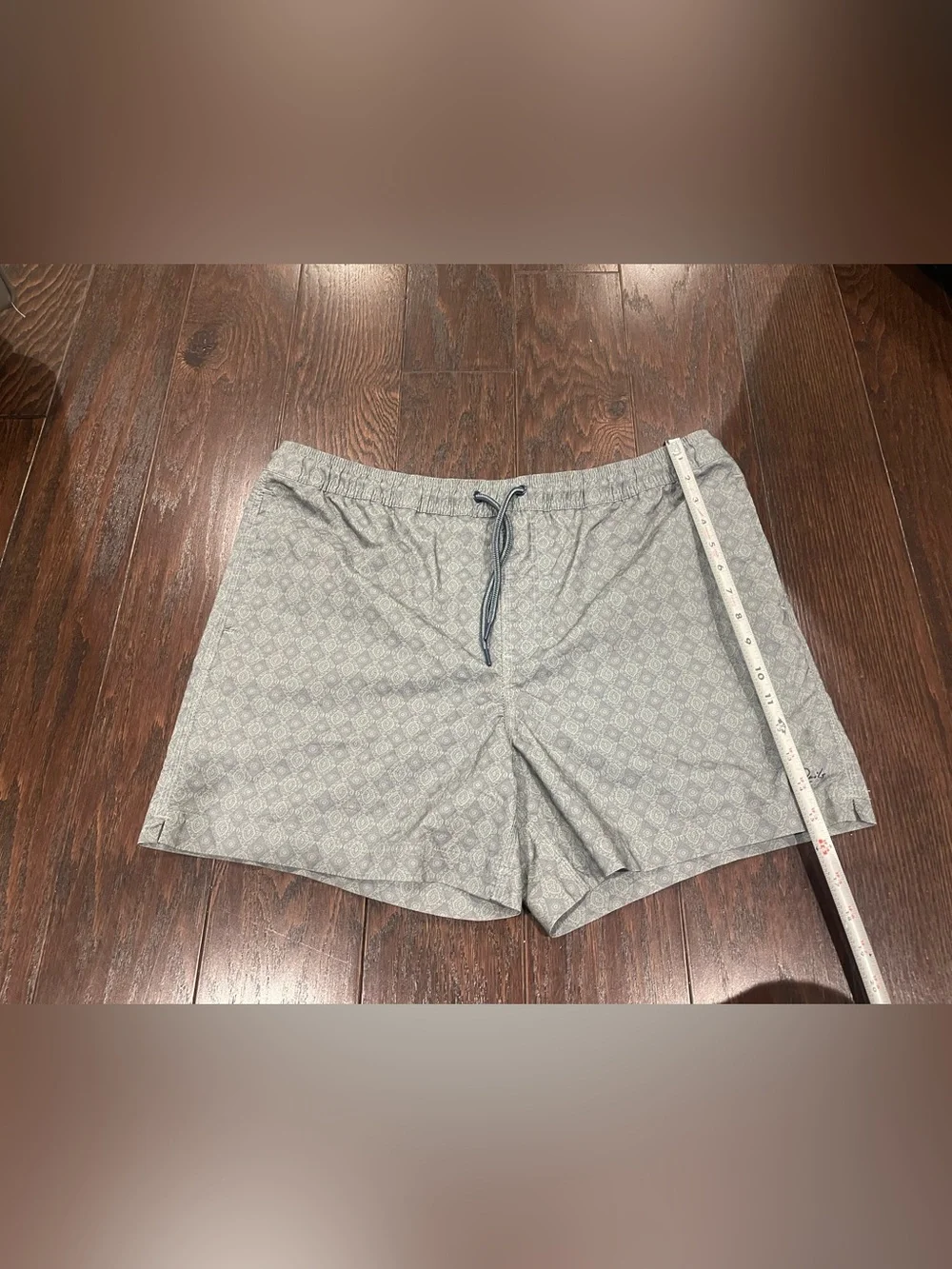 Rails La Brea Swim Trunk Men Large  Diamond Thunder Grass Elastic Drawstring NEW
